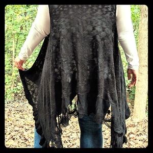 Black lace vest